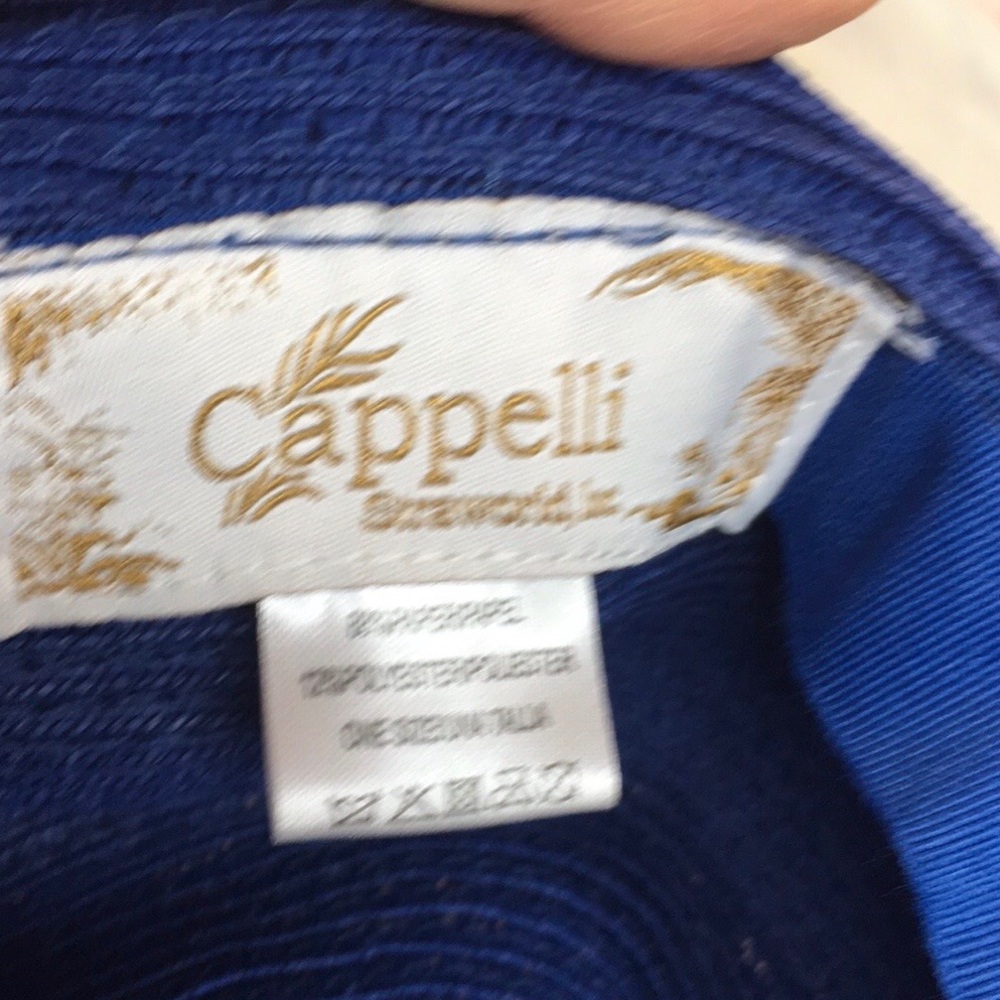 Cappelli Straw World Blue Packable Daisy Embroidered Bucket Beach Hat - Picture 8 of 8